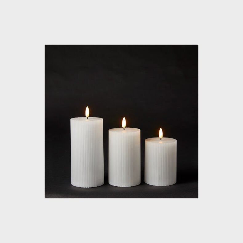 DA'CORE LED BLOKLYS  7,5 CM HVID  - 3 STK. 