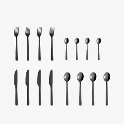 AIDA RAW BESTIKST SORT BELGNING - 16 DELE