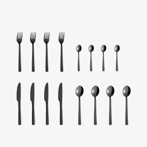 AIDA RAW BESTIKST SORT BELGNING - 16 DELE