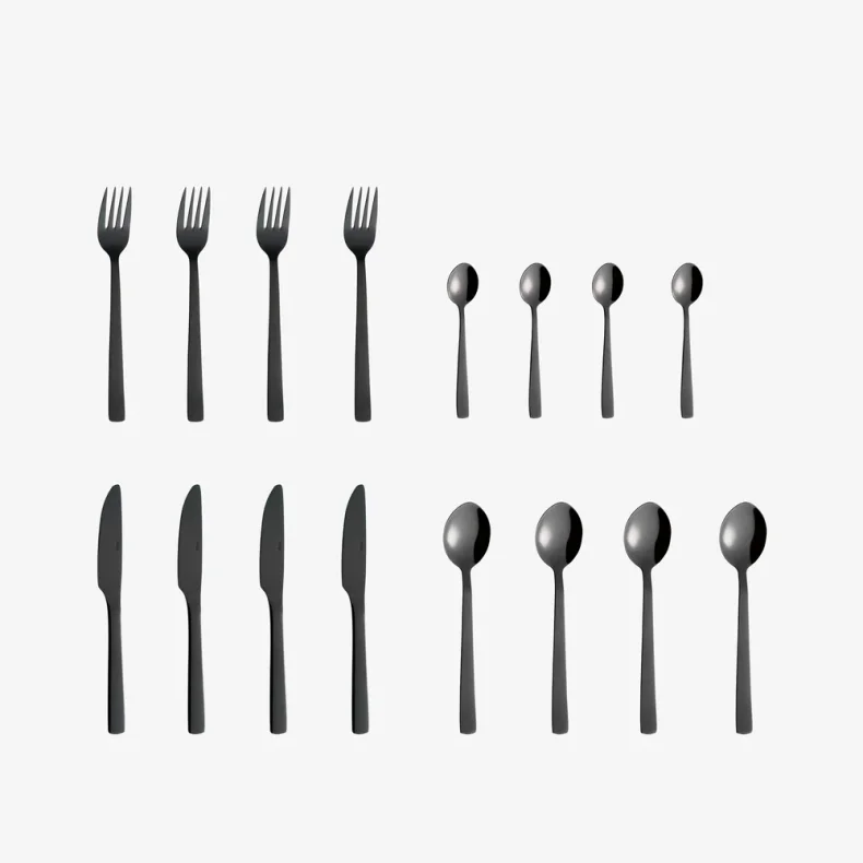 AIDA RAW BESTIKST SORT BELGNING - 16 DELE