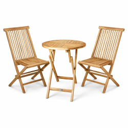 TEAKBORD 66 CM MED 2 STOLE UDEN ARML�N