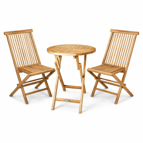 TEAKBORD 66 CM MED 2 STOLE UDEN ARML�N