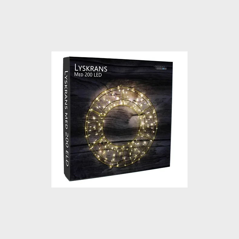 LYSKRANS MED 200 LED LYS �35 CM � DEKORATIV BELYSNING