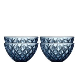 LYNGBY GLAS SORRENTO SK�L 12CM BL� - 4STK