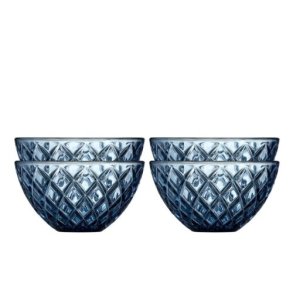 LYNGBY GLAS SORRENTO SK�L 12CM BL� - 4STK