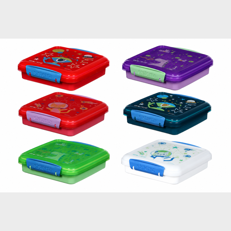 SISTEMA SANDWICH BOX KIDS DESIGN 450ML - 1 STK ASSORTERET