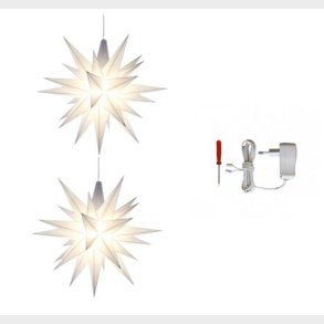 HERRNHUTTERS�T 2 STJERNER 13 CM + 1 ADAPTER