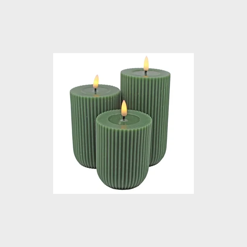 NORDIC GLOW RIFLEDE BLOKLYSS�T 3 STK GR�N