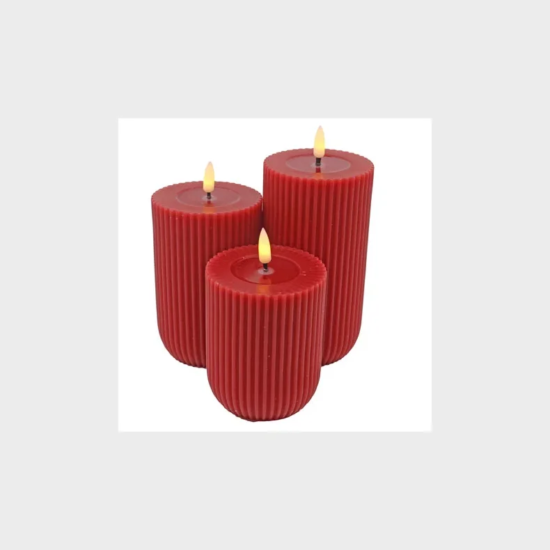 NORDIC GLOW RIFLEDE BLOKLYSS�T 3 STK R�D