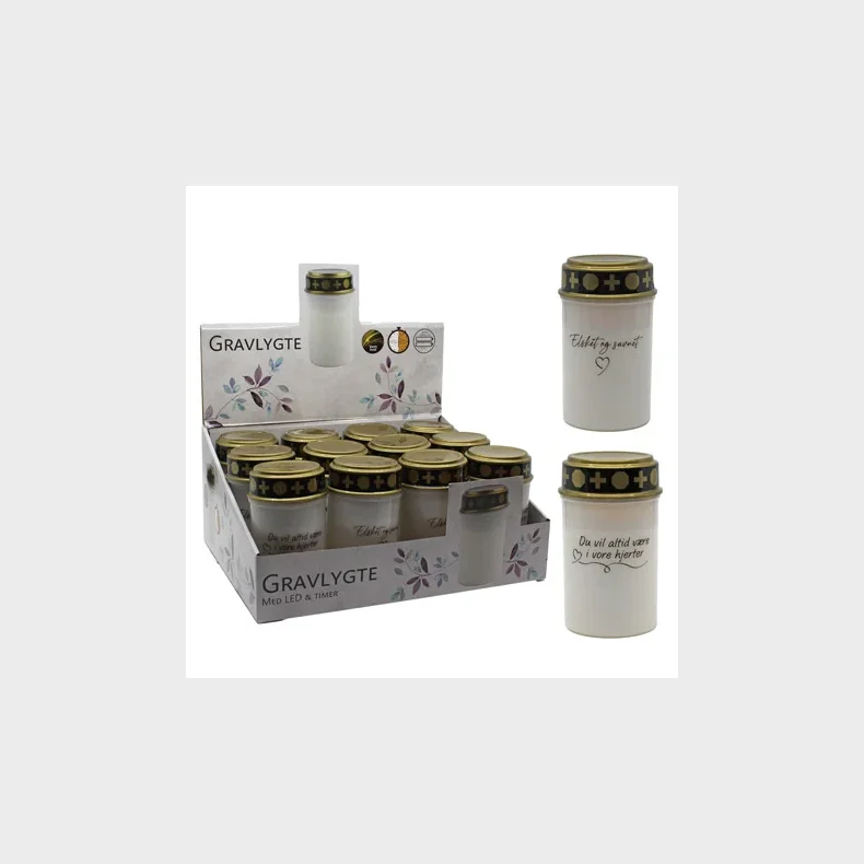 GRAVLYGTE HVID MED PRINT OG TIMER �6,5 X 12,5 CM