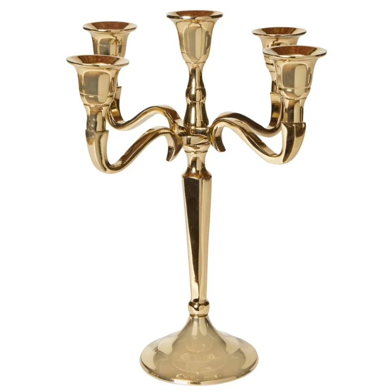 LYSESTAGE 5 ARME H27CM ALU GULD