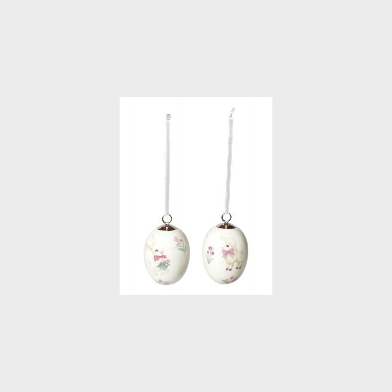 DEKO �G 2 ASS. LAM/KANIN HVID