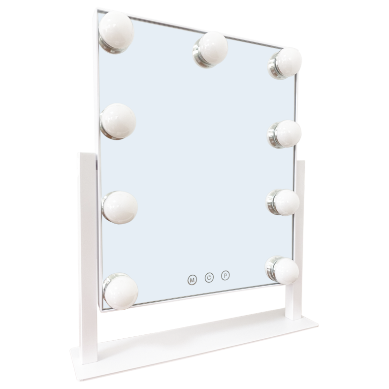 MAKEUPSPEJL MED TELEFONHOLDER HVID