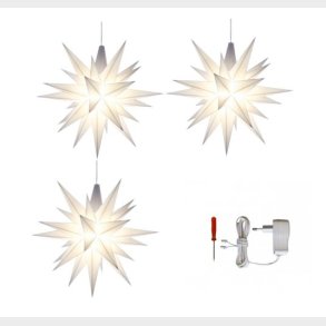 HERRNHUTTERS�T 3 STJERNER 13 CM + ADAPTER