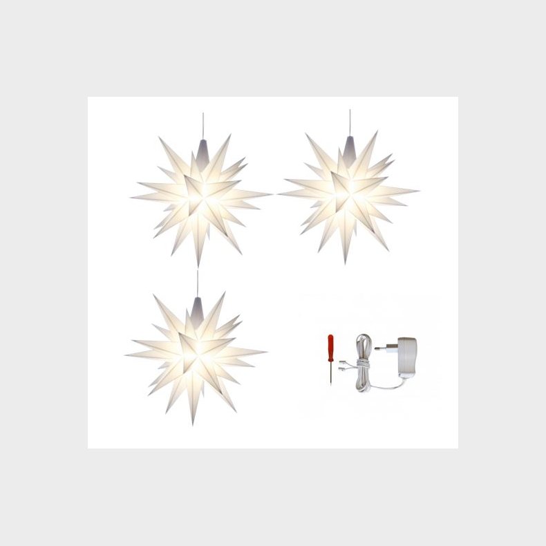 HERRNHUTTERS�T 3 STJERNER 13 CM + ADAPTER