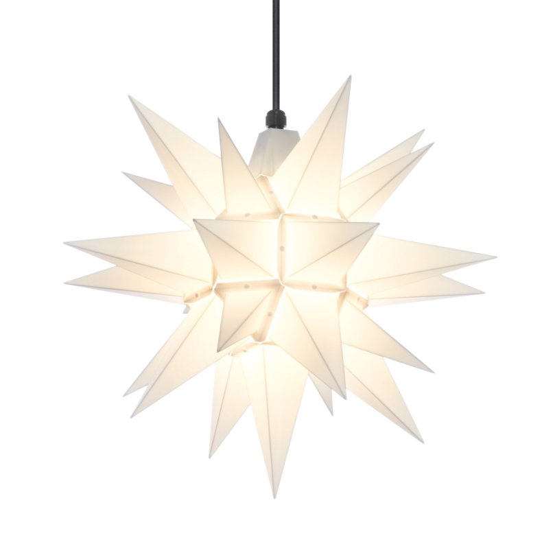 HERRNHUTER STJERNE 40 CM HVID PLAST