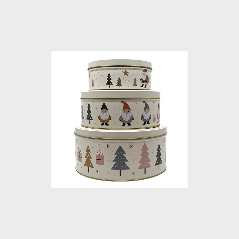 KAGED�SES�T 3 STK. MED JULEMOTIV � �13,5�19,8 CM