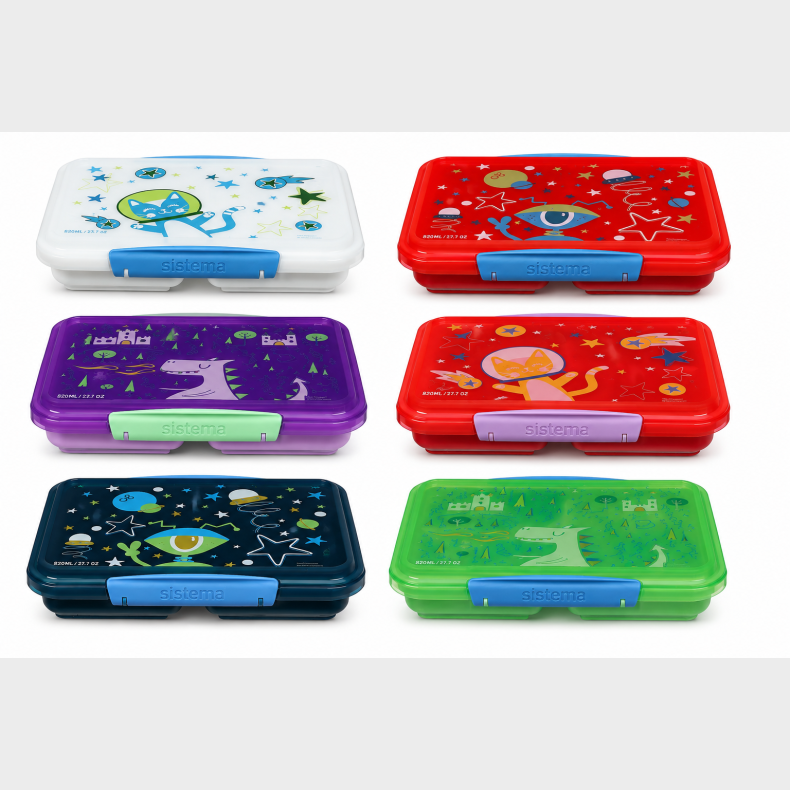 SISTEMA MULIT SPLIT KIDS DESIGN LUNCH MADKASSE 820ML - 1 STK ASSORTERET