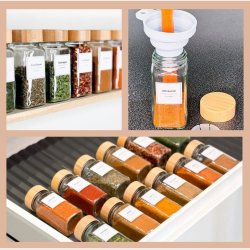 KRYDDERIGLAS S�T 12 STK - MED LABELS &amp; TILBEH�R