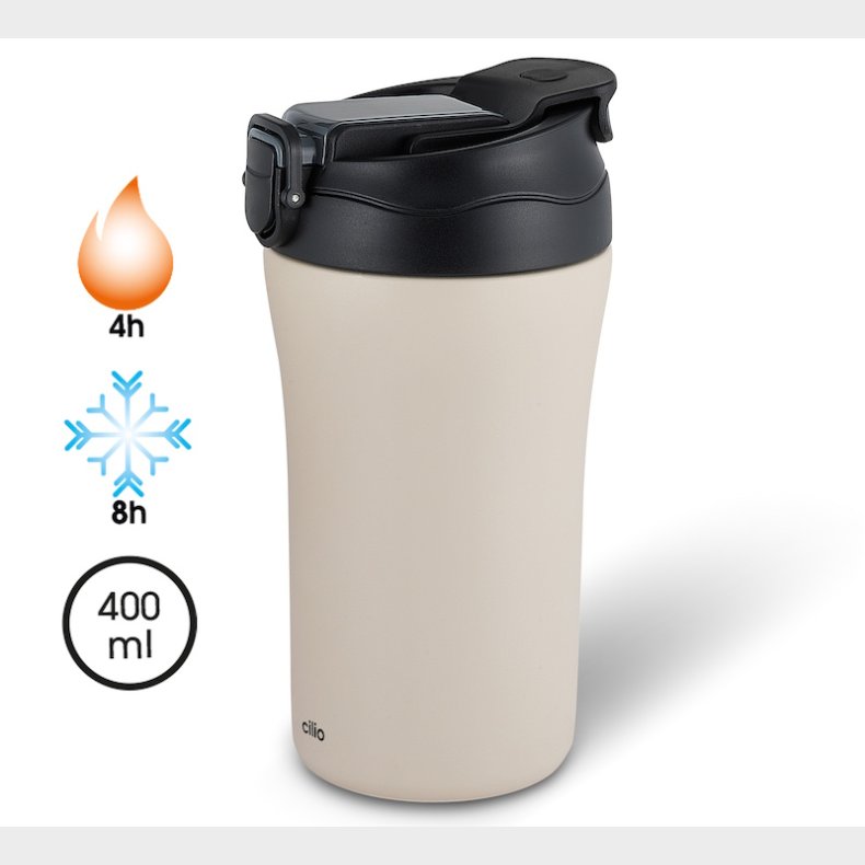 CILIO DIPPIO TERMOKOP 400ML BEIGE