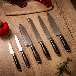 DAMASCUS BY H�WS KNIVS�T 6 DELE