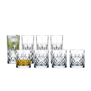 LYNGBY MELODI WHISKY/HIGHBALL GLAS 8 DELE