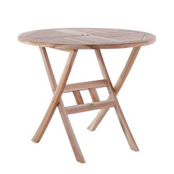 TEAK BORD 90 CM MED 4 STOLE UDEN ARML�N