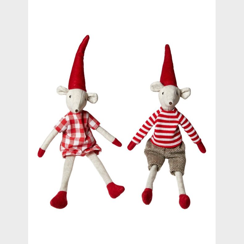 MUS DRENG/PIGE 37 CM NATUR/RD