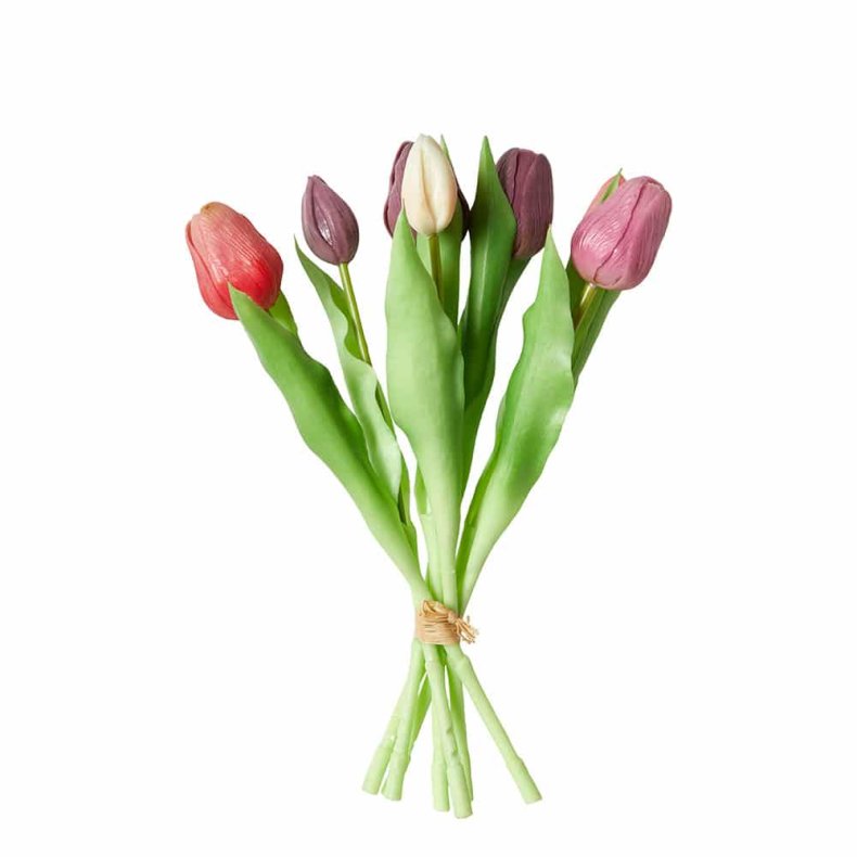 DACORE TULIPAN BUKET 5STK 39CM MULTI ROSA/LILLA