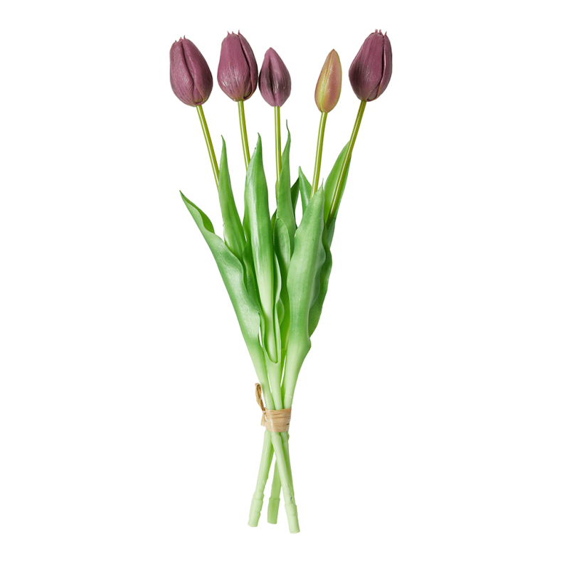 DACORE TULIPAN BUKET 5STK 39CM LILLA