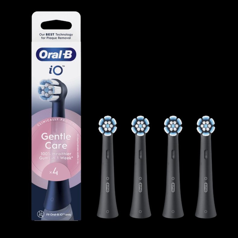 ORAL-B IO GENTLE CARE B�RSTEHOVEDER SORT 4 STK.