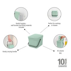 BRABANTIA AFFALDSSPAND 6 L JADE GREEN