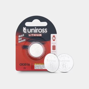 UNIROSS KNAPCELLE CR2016 BATTERI
