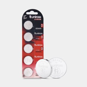 UNIROSS KNAPCELLE CR2450 3V BATTERI 5PAK