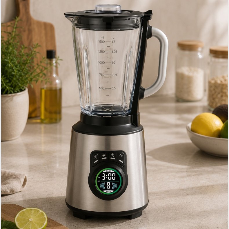 CONZEPT BLENDER 1,5 LITER GLASKANDE 1200W - FARVEDISPLAYFUNKTIONER