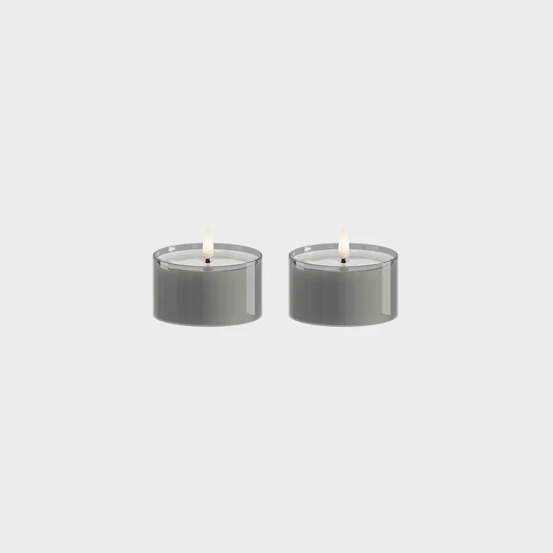 DELIGHT LED FYRFADSLYS I GLAS GR� 2 STK