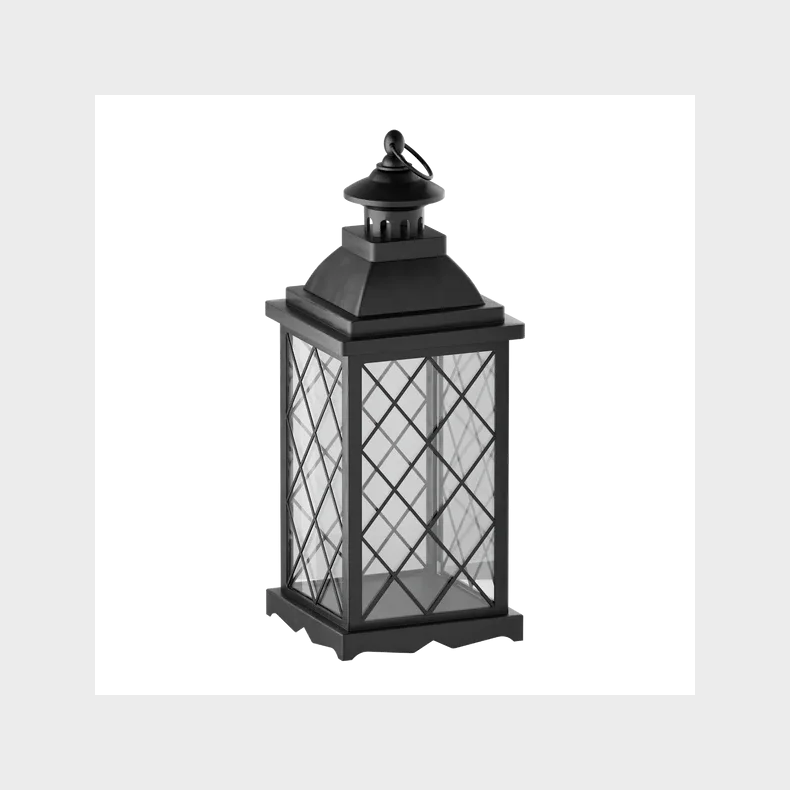 DELIGHT LANTERNE GITTER SORT PLAST 13,5 X 34CM 