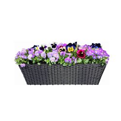 ALTANKASSE MED B�JLE 40CM SORT RATTAN