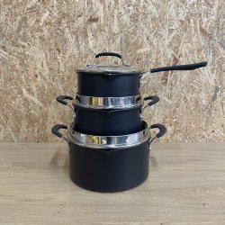 JAMIE OLIVER GRYDES�T 6 DELE + 24/28 CM PANDER HARD ANODISED