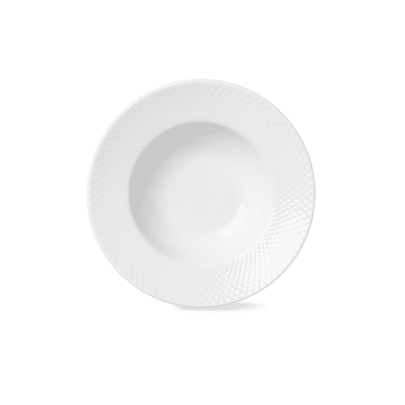 LYNGBY PORCELN RHOMBE DYB TALLERKEN  24,5 CM HVID