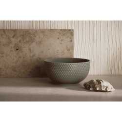 LYNGBY PORCELN RHOMBE EARTH SKL  13 CM MOSS