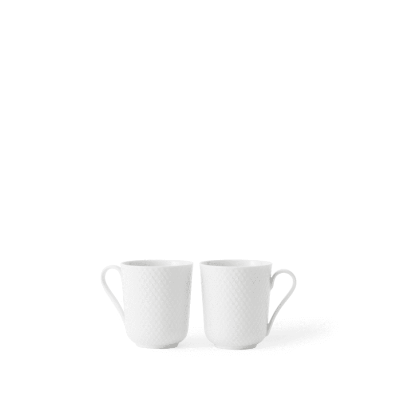 LYNGBY PORCELN RHOMBE KRUS MED HANK 33 CL HVID