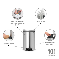 BRABANTIA PEDALSPAND NEWLCON 12 L MAT STL