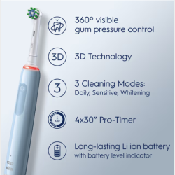 ORAL-B PRO 3 SENSITIVE CLEAN EL-TANDB�RSTE BLUE