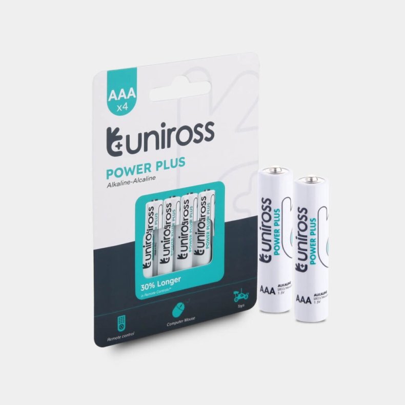 UNIROSS POWER PLUS AAA BATTERI 4STK