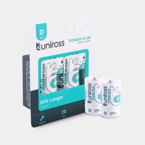 UNIROSS POWER PLUS D/LR20 BATTERI 2PAK