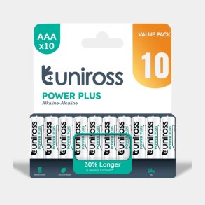 UNIROSS POWER PLUS AAA BATTERI 10STK