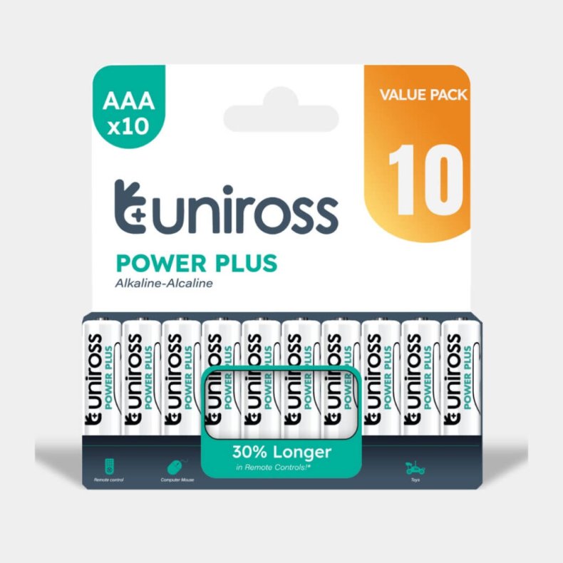 UNIROSS POWER PLUS AAA BATTERI 10STK
