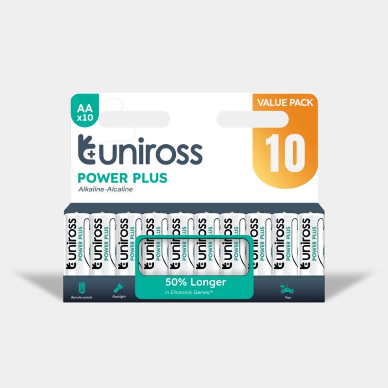 UNIROSS POWER PLUS AA BATTERI 10STK