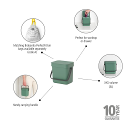 BRABANTIA AFFALDSSPAND 3 L GRN